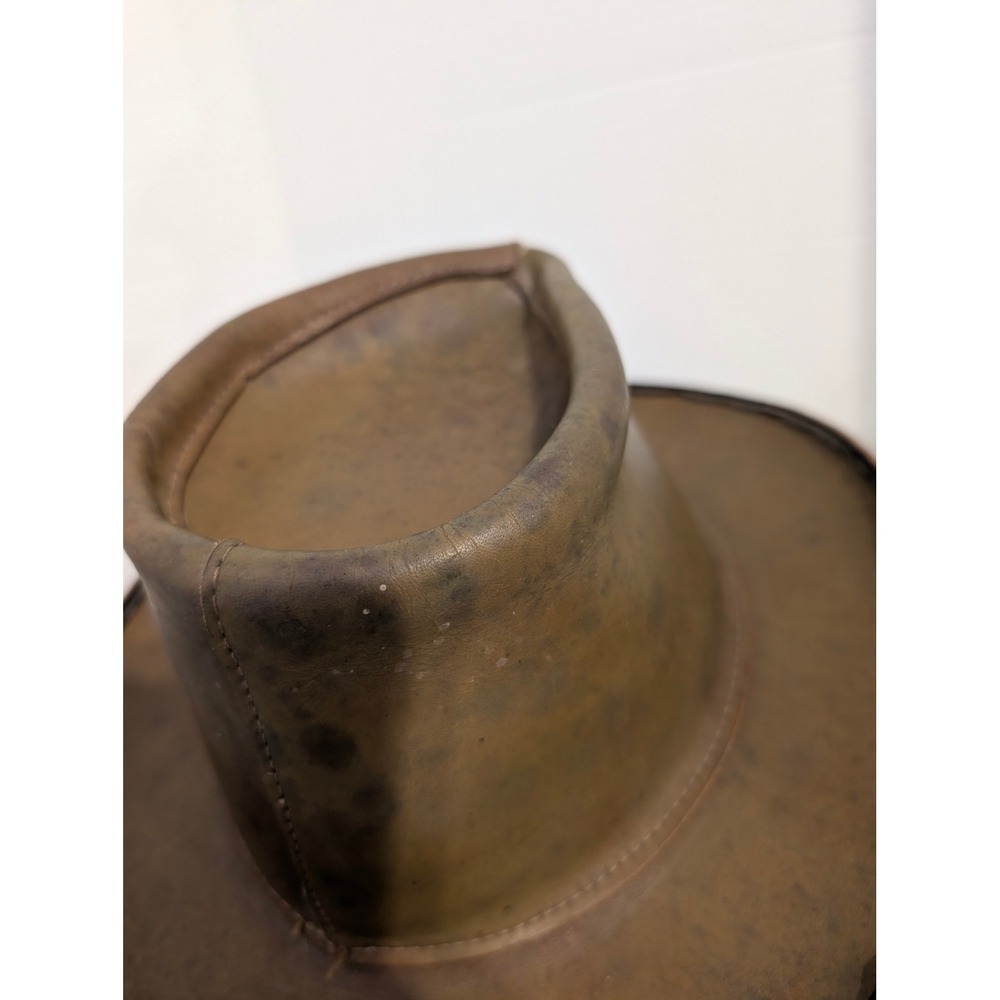Skully by Hemschel St Louis Leather Hat Brown Mens Western Medium - Picture 5 of 8